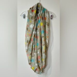 Colorful Skull Print Infinity Scarf